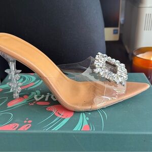 Elegant Clear Heels with Crystal Embellishment